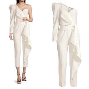 Lavish Alice Ruffle-Trimmed One-Shoulder Jumpsuit‎ US 0